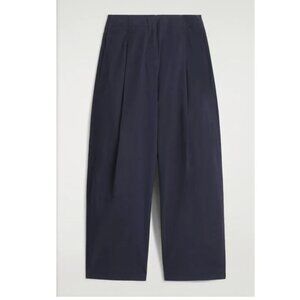 COS Men's Navy Blue Pleated Barrel Leg Casual Chino Pants 30R $129